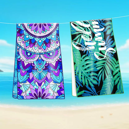 flintronic Microfiber Oversized Lightweight Beach Towel 160x80cm Extra Large Thin Sand Free Towels Travel Swim Pool Camping for Adults Women Men
