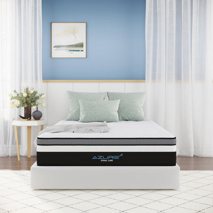 Azure Spinal Care 3FT Single Mattress - Medium Firm Orthopedic Support - 100 Night Trial - 10 Inch Hybrid Gel Memory Foam for Back Pain Relief