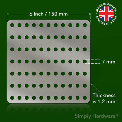 Simply Hardware® Square Drain Guard/Swirl Cover - 4 Inch up to 9 Inch Stainless Steel - Keep Drains Clear from Leaves & Debris - 6" x 6"