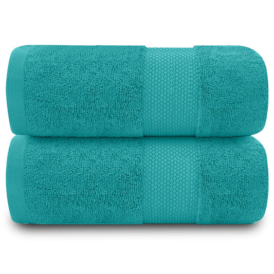 GC GAVENO CAVAILIA 100% Cotton Pack of 2 Bath Sheets, Premium Quality 700 GSM Fade Resistant Extra Absorbent Towels, Egyptian, Teal, 90x140 Cm
