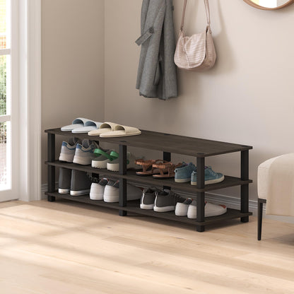 Furinno TURN-S-TUBE Shoe Rack, 3-Tier Shoe Organizer, Shoe Storage Rack with No Tools Assembly, 11.6 x 47.2 x 15.4, for Closet Entryway, Office