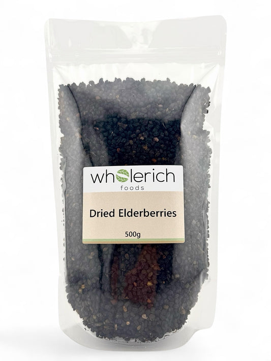 Dried Elderberries Whole (from Poland) 500g - Wholerich Foods