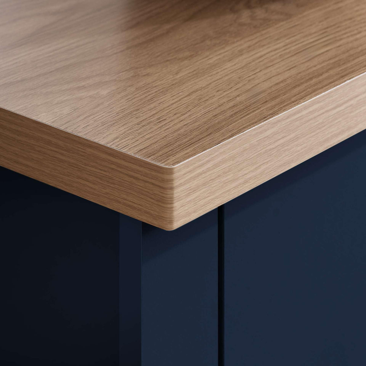 Birlea Highgate 2 Drawer Console Table Navy Blue & Oak Effect