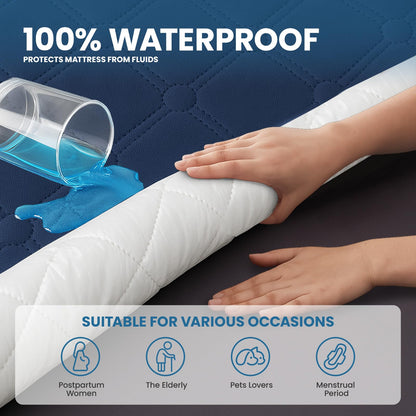 Ystyle Fitted Sheet 160 x 200 cm, Microfibre, Fitted Sheet - Mattress Height up to 30 cm, Navy Blue