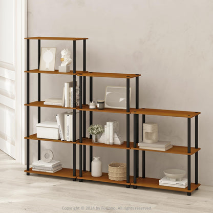 Furinno TURN-N-TUBE Book Shelf, 4-Tier Bookshelf, Bookcase with Multipurpose Compact Display Rack, 29.5 x 59.9 x 109.7 cm, for Living Room, Bedroom