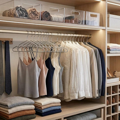 Super Doopers PVC Coated Metal Hangers - Metal Wire Hangers with Non-Slip Notches - Heavy Duty, Slim & Space-Saving Storage Holders for Clothes