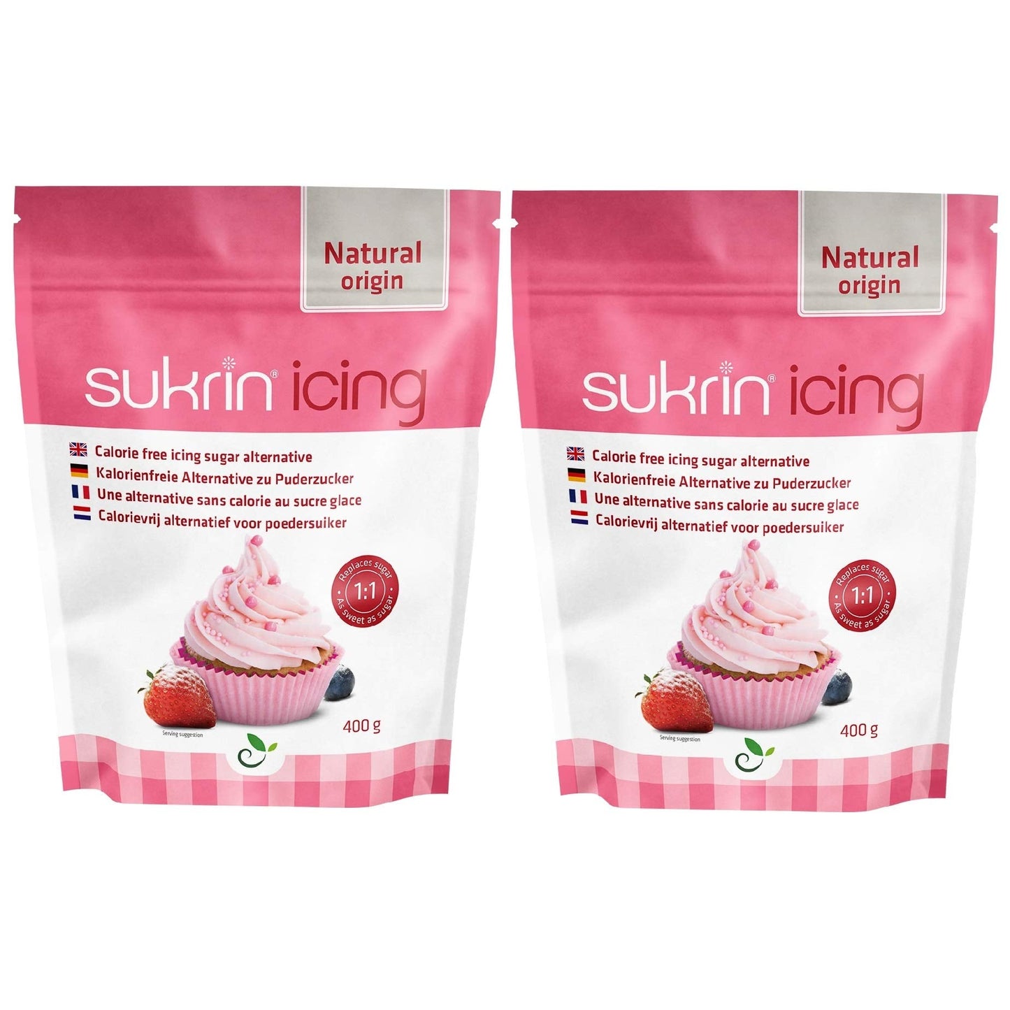 Sukrin Icing Sugar Sweetener 400 g Twin Pack