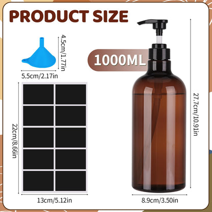 Invalidism 2Pcs Pump Bottle Dispenser 35oz Refillable Press Bottle Green
