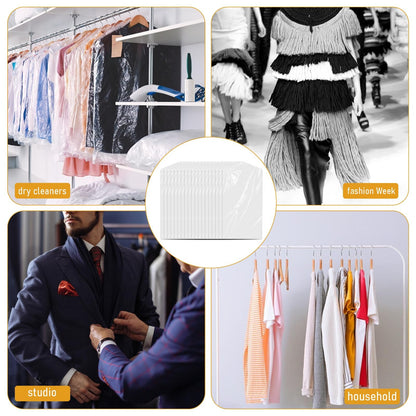 10 Pack Long Dress Covers 71 Inch Clear Garment Bags for Hanging Clothes Plastic Suit Bags Dry Cleaning Bags Hanging Dust-proof Garment Bags for Coat
