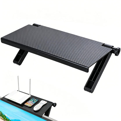 Wesoke TV Top Shelf Screen Top Storage Stand, Black Computer Monitor Top Mounting Bracket Adjustable Cable Box Mount Shelf with 13 inch/33cm Platform