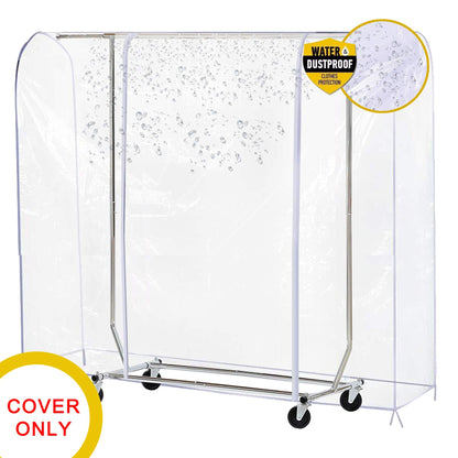 Ruibo 6ft Transparent Clothes Garment Rail Cover for Clothes Rack With 2 Durable Zipper / 6FT(180x150x50CM)