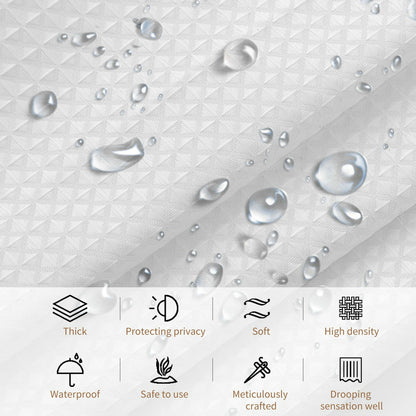 Stfery Shower Curtain, Waffle Structure, Bath Curtain, 120 x 180 cm, Shower Curtain, Fabric, Washable, Anti-Mould