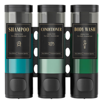 Luxspire Shampoo and Conditioner Dispenser, Shower Soap Dispenser 3-Chamber