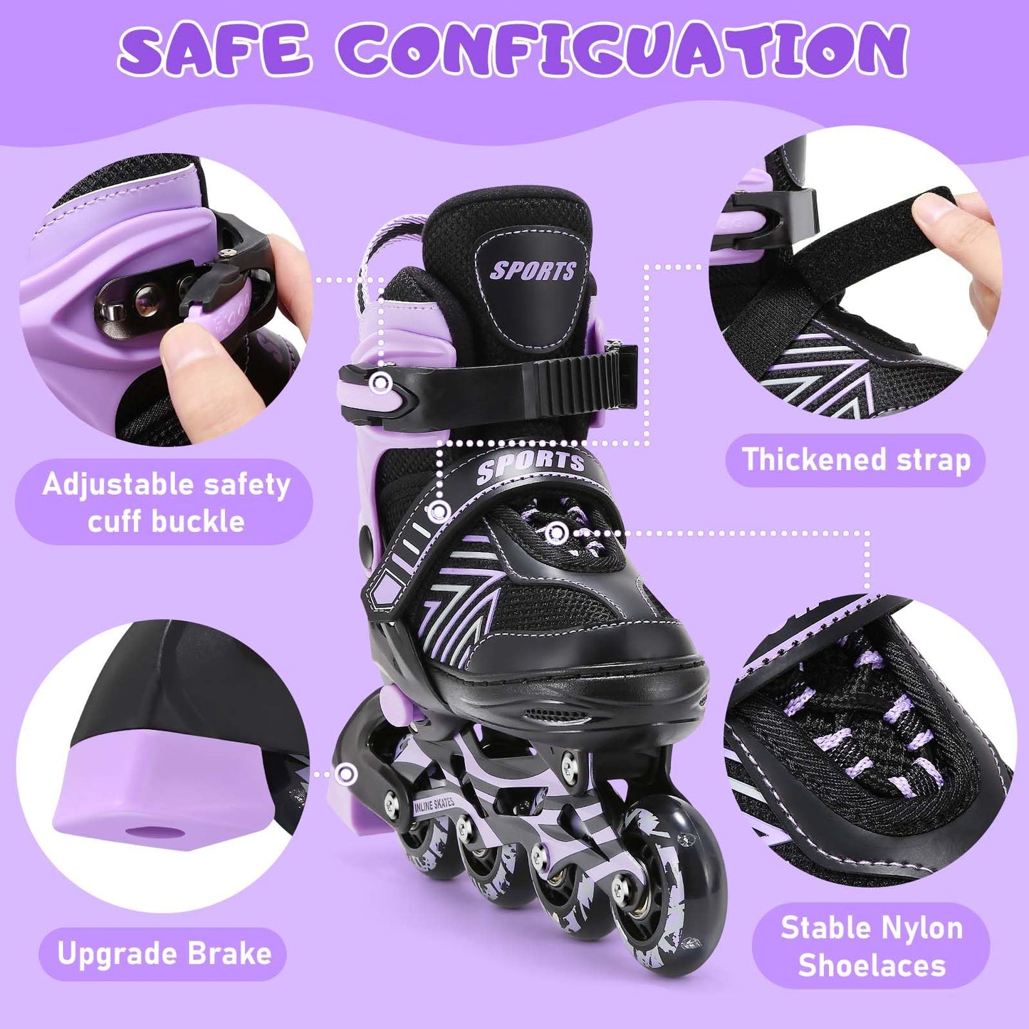 Kids Inline Skates for Girls Boys, Roller Skates Kids Adjustable with Light Up Wheels for beginners boys girls. (Medium (UK 1-4))