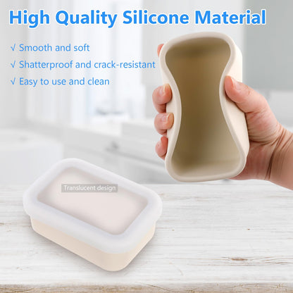 KUAOOAUK Silicone Travel Soap Case with a Draining Matandfoaming mesh bag