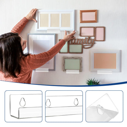 WinHoliLux 12Pcs Clear Acrylic Vinyl Record Wall Mount Shelves