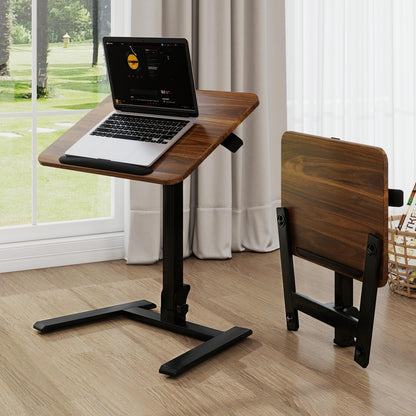 PUNCIA Adjustable Height Small Standing Desk Foldable Laptop Table Retro