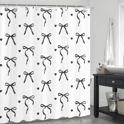 Dazzlewall Bow Shower Curtain for Bathroom Mould & Mildew Resistant