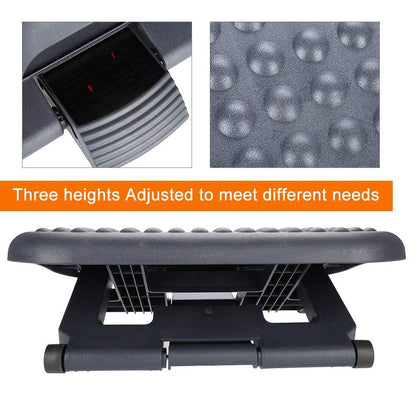 Ergonomic Foot Rest Under Desk, Height Adjustable Plastic Footrest with Massage Point for Office Home