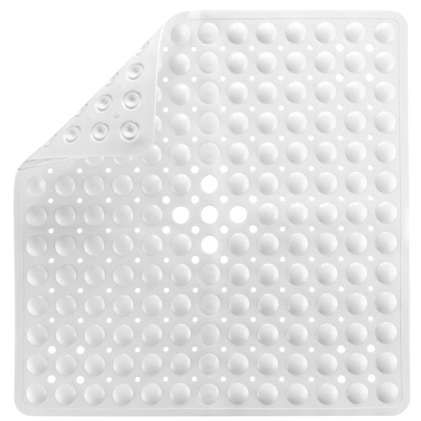 Pinzz Square Shower Mats Non Slip Anti Mould Bath Mats for Inside Bath Shower with Suction Cup Safety Bathroom Mat Machine Washable Shower Mat with
