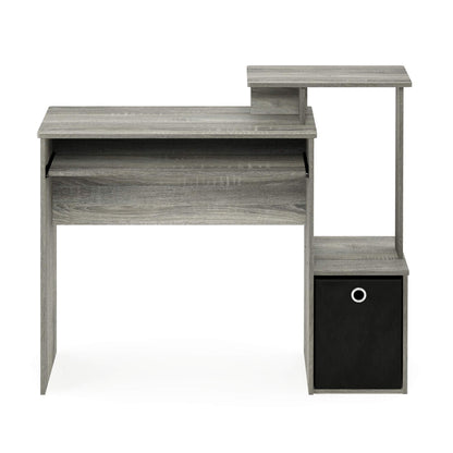 Furinno Econ Multipurpose Home Office Computer Writing Desk, Computer Desk, Study Desk, w/Bin, French Oak, 100.1 (W) x 86.6 (H) x 39.9 (D) cm