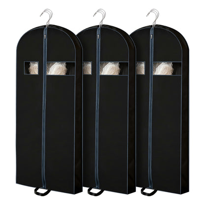 3 Pack 60 Inch Clothes Protector Covers for Wardrobe Organization and Travel - Long Garment Protectors for Dresses, Suits, Coats and Robes