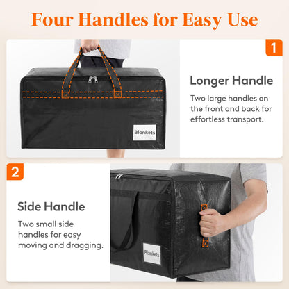 Lifewit 8 Pack Large Moving Bags with Lids and Sturdy Handles, 90L Heavy Duty Packing Organizers for Moving House