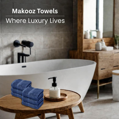 Makooz Luxurious Bamboo Face Flannels Pack of 6-700 GSM Thick Bamboo Face Cloth Towel - Silky Soft, Absorbent, Quick Dry Wash Cloth