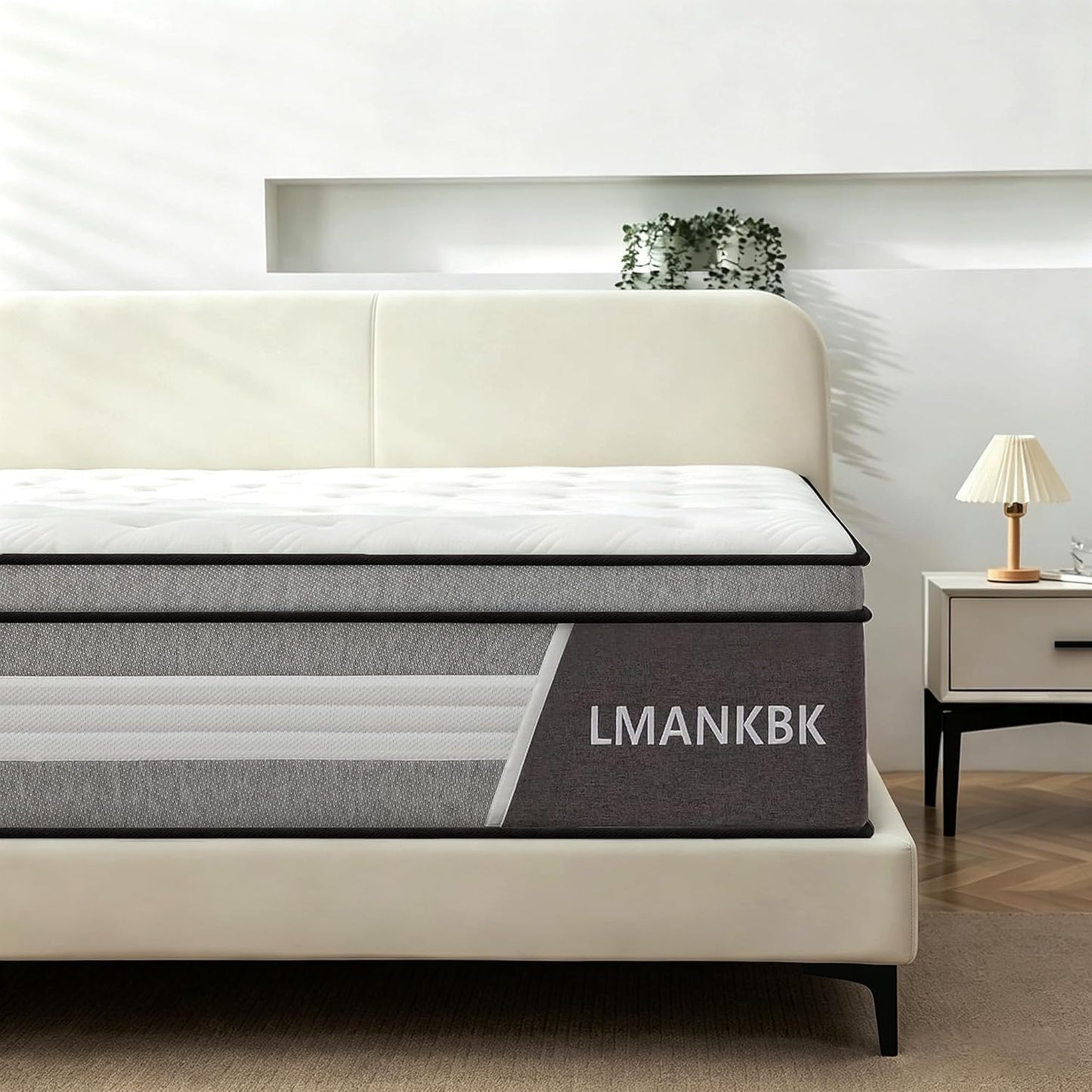LMANKBK Double Mattress 4FT6 Hybrid 135x190x25cm,Height 25CM Memory Foam & Pocket Springs, 7 Zone Orthopedic, Medium Firm, Motion Isolation