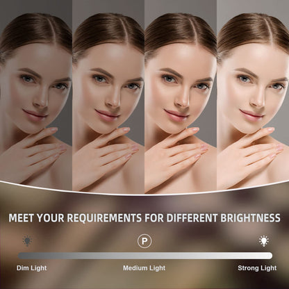 Dripex Hollywood LED Vanity Mirror, 36.5 x 47 cm Lighted Makeup Mirror with 12 Dimmable Bulbs, 360Rotation, 3 Color Lighting Modes, Touch Screen