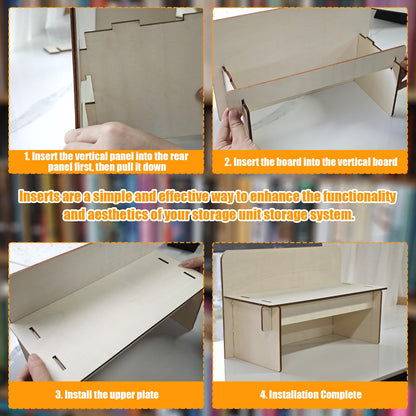 SUNUCO Paperback Book Riser insert compatible with Ikea Kallax Storage Unit, Inserts Shelves for Improved Book Organization (1Pcs)