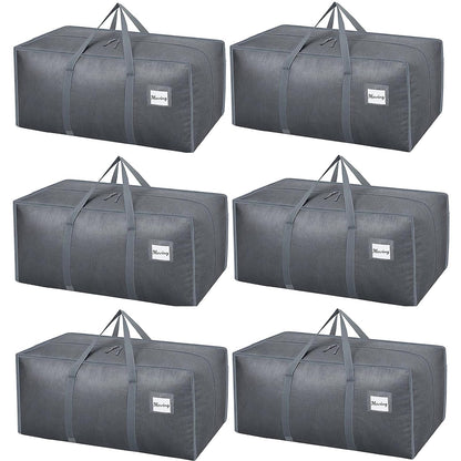 Dntorx 6 Pack 120L Moving Bags and Storage Bag Dorm Moving Essential, Gray