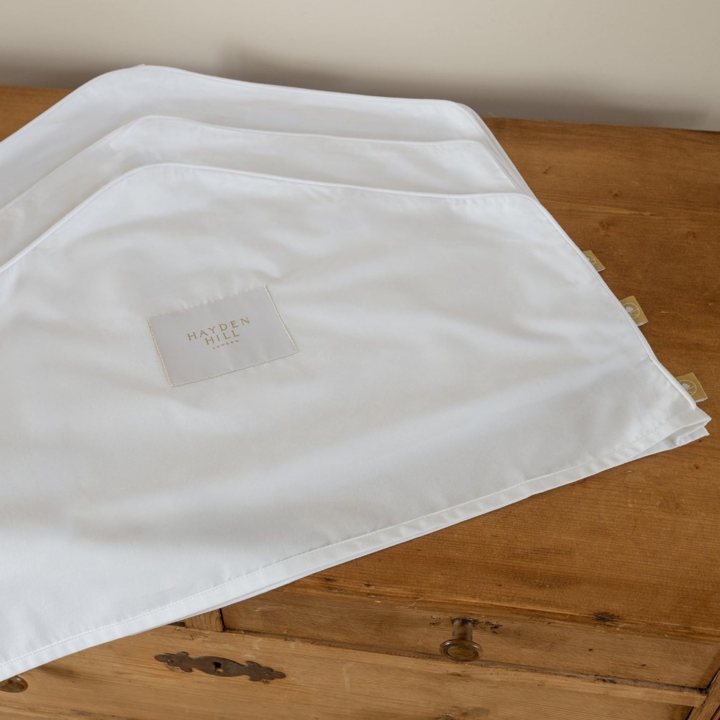 Hayden Hill Organic Cotton Shoulder Covers for Hanging Clothes, Set of 3