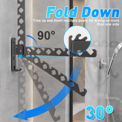 Lxoraziy 2 Pieces Foldable Wall Mounted Clothes Hanger, Aluminum Wall Mounted Drying Rack with 40cm Hanging Rod, Small Wall Clothes Airer
