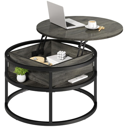YITAHOME Round Lift Top Coffee Table, Coffee Tables for Living Room with Hidden Storage Compartment