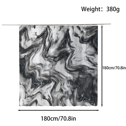 FAIRYGATE Long Shower Curtains With 12 Hook Mildew Water Resistant Bathroom 80 x 180cm Long Shower Curtain Liner Washable B9007