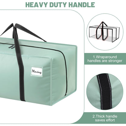 Dntorx 4 Pack 90L Moving Bags, Waterproof Storage Totes, Green