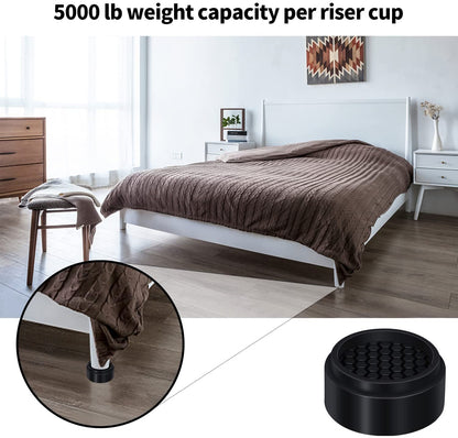 Ezprotekt 16Pack Adjustable Furniture Risers, 1 Inch Washing Machine Riser Stackable Round Bed Risers Creates an Additional 1", 2", or 3" of Height