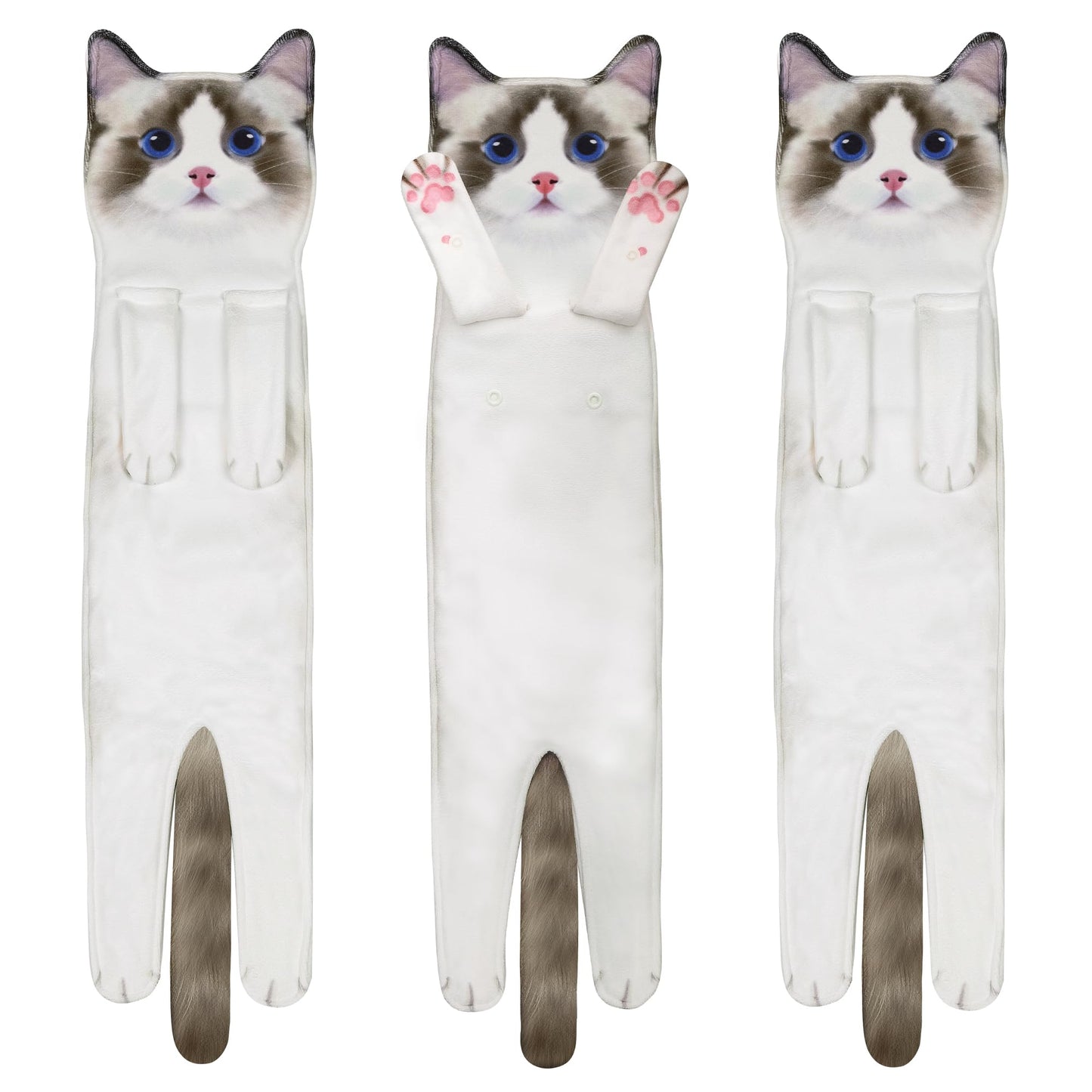 Cat Funny Hand Towels - Cute Bathroom Kitchen Towels Cat Decor Decorative Hanging Face Towels Super Absorbent Soft
