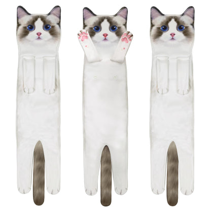 Cat Funny Hand Towels - Cute Bathroom Kitchen Towels Cat Decor Decorative Hanging Face Towels Super Absorbent Soft