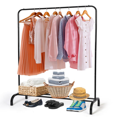 Metal Clothing Rack Garment Rack, Closet Rack Heavy Duty Hanging Racks for Clothes with Top Rod and Storage Bottom Shelf