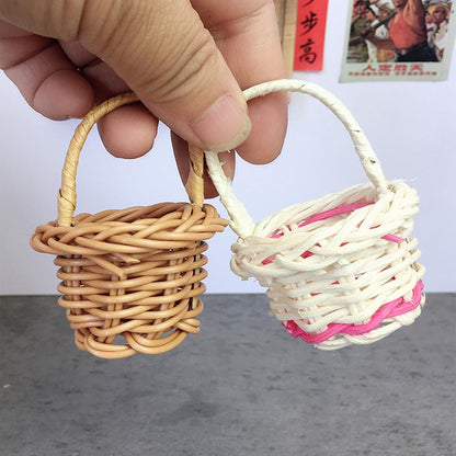 EOWVISN 10 Pieces Mini Cargo Basket, Creative Woven Basket, Home Decoration, Doll House Accessories, Photography Props.