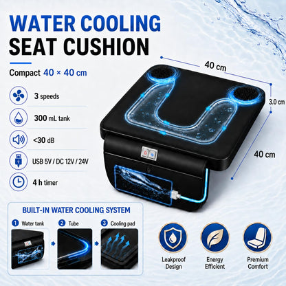 GOBRILLFUN Water-Cooled Seat Cushion Down to 27°C with Fan, USB/12V/24V