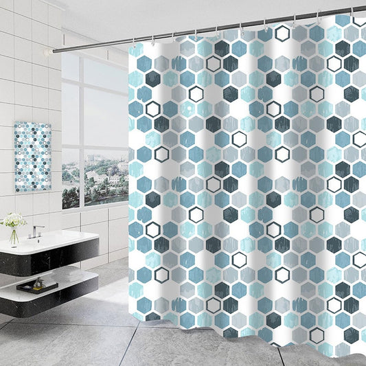 Tennove Shower Curtain Mould Resistant Geometric 180x200cm Drop Bathroom Curtain Waterproof Polyester Fabric Wet Room Bathtub Shower Curtain,Weighted