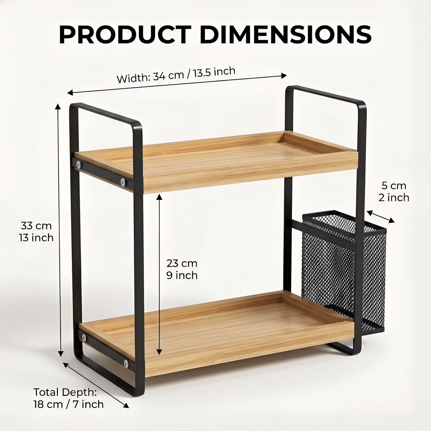 LEMIKKLE Skincare Perfume Organiser for Vanity, Bathroom Organiser Countertop, coffee station,Spice Rack 2-Tier Wood kitchen storage And organisation