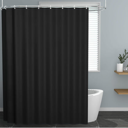 AwmnSrman Black Shower Curtains - Shower Curtains for Bathroom with 12 Shower Curtain Hooks