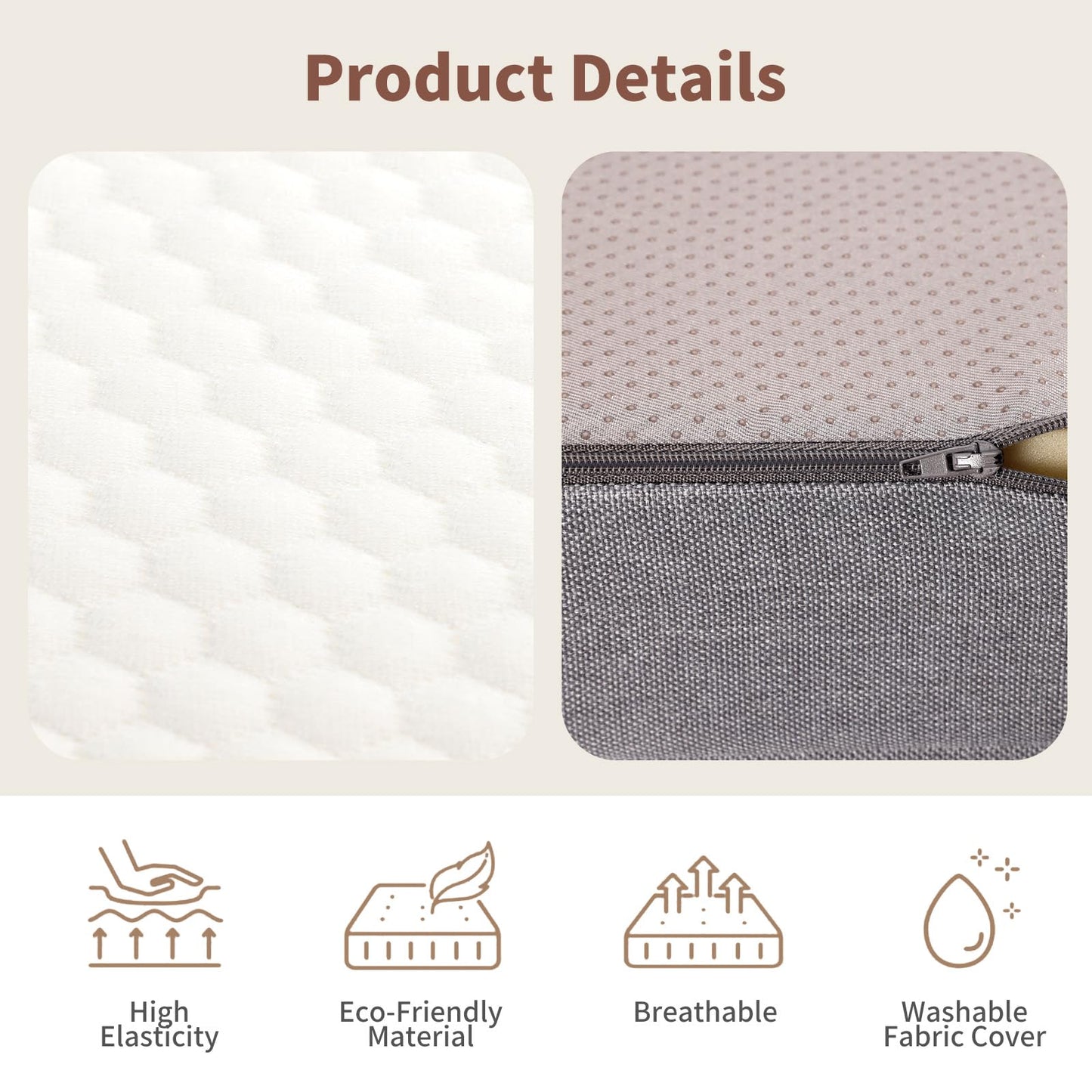 Gwydre 190x75x10cm Small Single Folding Mattress