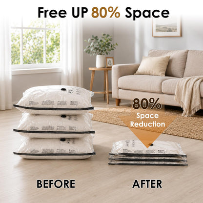 Bighan Vacuum Storage Bags 9 Pack(3 Large + 3 Medium + 3 Small) Reusable Space Saver Bags Vacuum Compression Zipper Storage Bags with Airtight Valve
