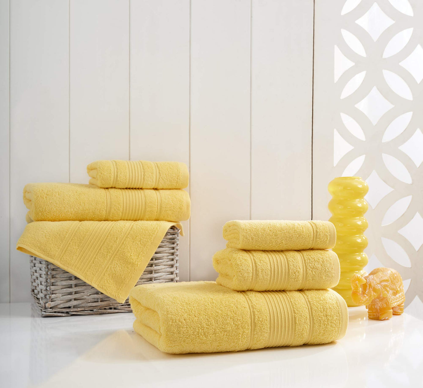 Qute Home 4-Piece Bath Towels Set, 100% Turkish Cotton Premium Quality Towels for Bathroom, Quick Dry Soft and Absorbent Turkish Towel