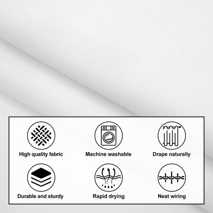 LUKDUNG 180 x 220 cm Polyester Textile Shower Curtain Anti-Mould for Bathroom, Curtain for Bathtub Shower Made of Fabric Waterproof Washable Shower
